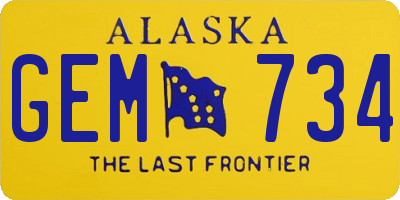 AK license plate GEM734