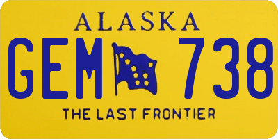 AK license plate GEM738