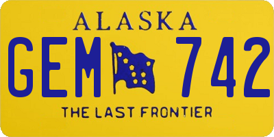 AK license plate GEM742