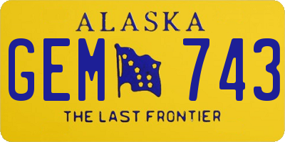 AK license plate GEM743