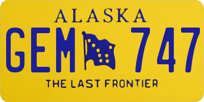 AK license plate GEM747