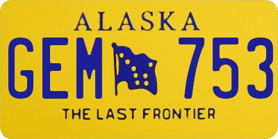 AK license plate GEM753