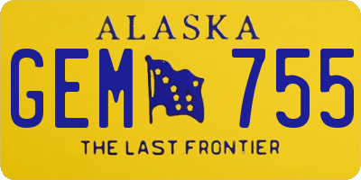 AK license plate GEM755