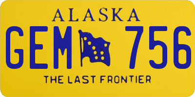 AK license plate GEM756