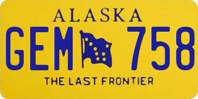 AK license plate GEM758