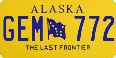 AK license plate GEM772