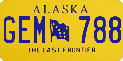 AK license plate GEM788