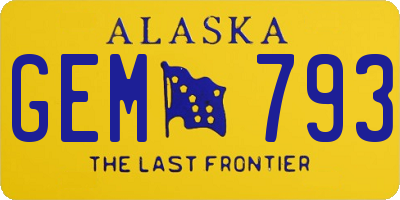 AK license plate GEM793