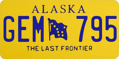 AK license plate GEM795