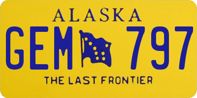 AK license plate GEM797