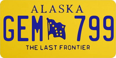 AK license plate GEM799