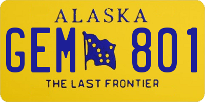 AK license plate GEM801
