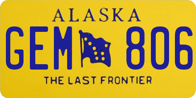 AK license plate GEM806