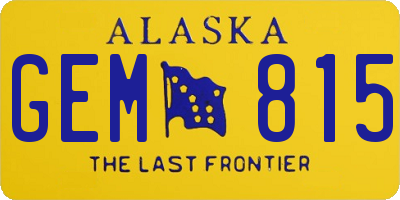 AK license plate GEM815