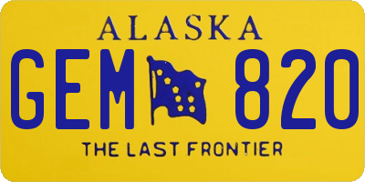AK license plate GEM820