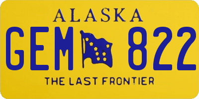 AK license plate GEM822