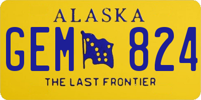 AK license plate GEM824