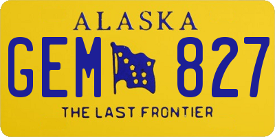 AK license plate GEM827