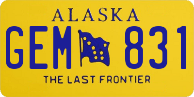 AK license plate GEM831