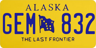 AK license plate GEM832