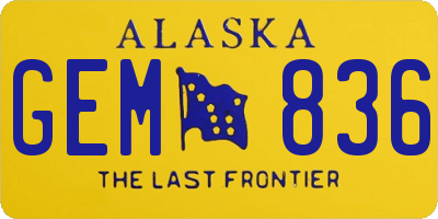AK license plate GEM836