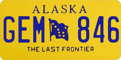 AK license plate GEM846