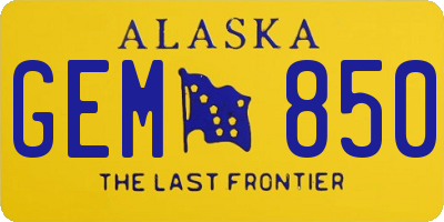 AK license plate GEM850
