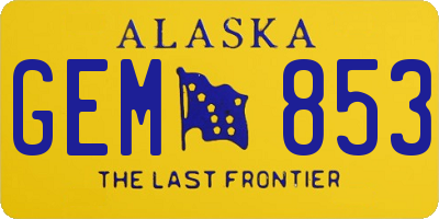AK license plate GEM853