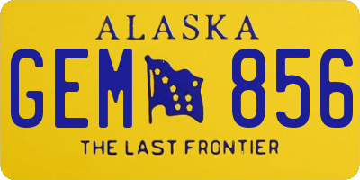 AK license plate GEM856