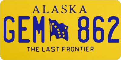 AK license plate GEM862