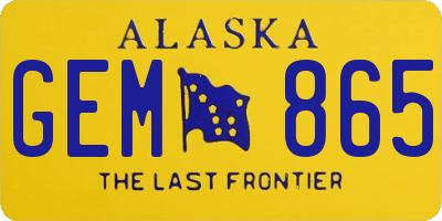 AK license plate GEM865