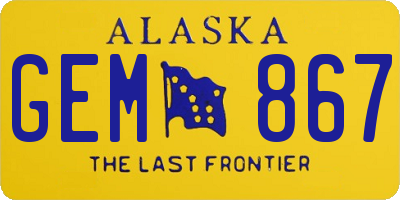 AK license plate GEM867