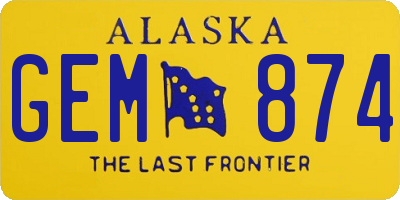 AK license plate GEM874