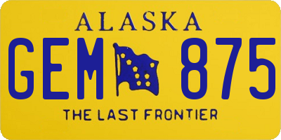 AK license plate GEM875