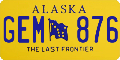 AK license plate GEM876