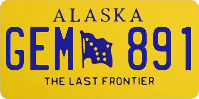 AK license plate GEM891