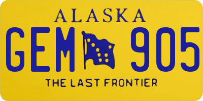 AK license plate GEM905