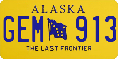 AK license plate GEM913