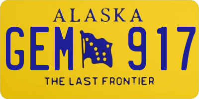 AK license plate GEM917
