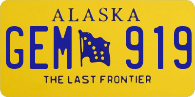 AK license plate GEM919