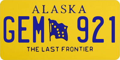 AK license plate GEM921