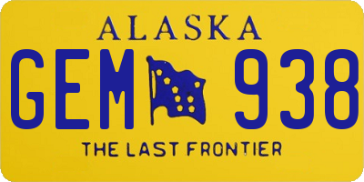 AK license plate GEM938