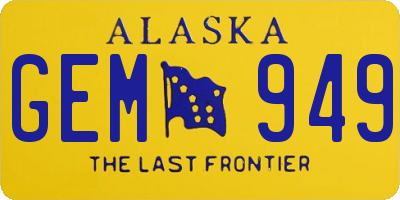 AK license plate GEM949