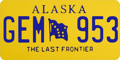 AK license plate GEM953