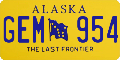 AK license plate GEM954
