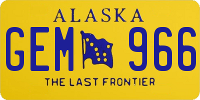 AK license plate GEM966