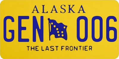 AK license plate GEN006