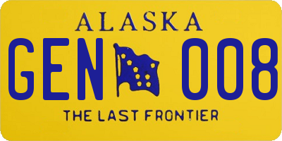AK license plate GEN008