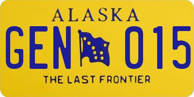 AK license plate GEN015