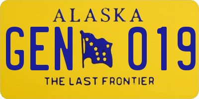 AK license plate GEN019